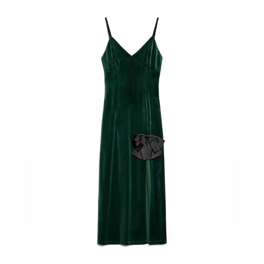 Sister Jane Green Velvet Dress with Bow Size 6